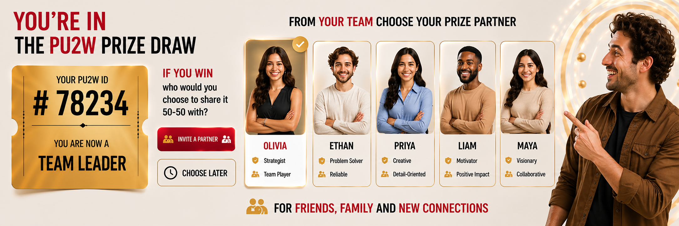 PartnerUp2Win prize partner selection