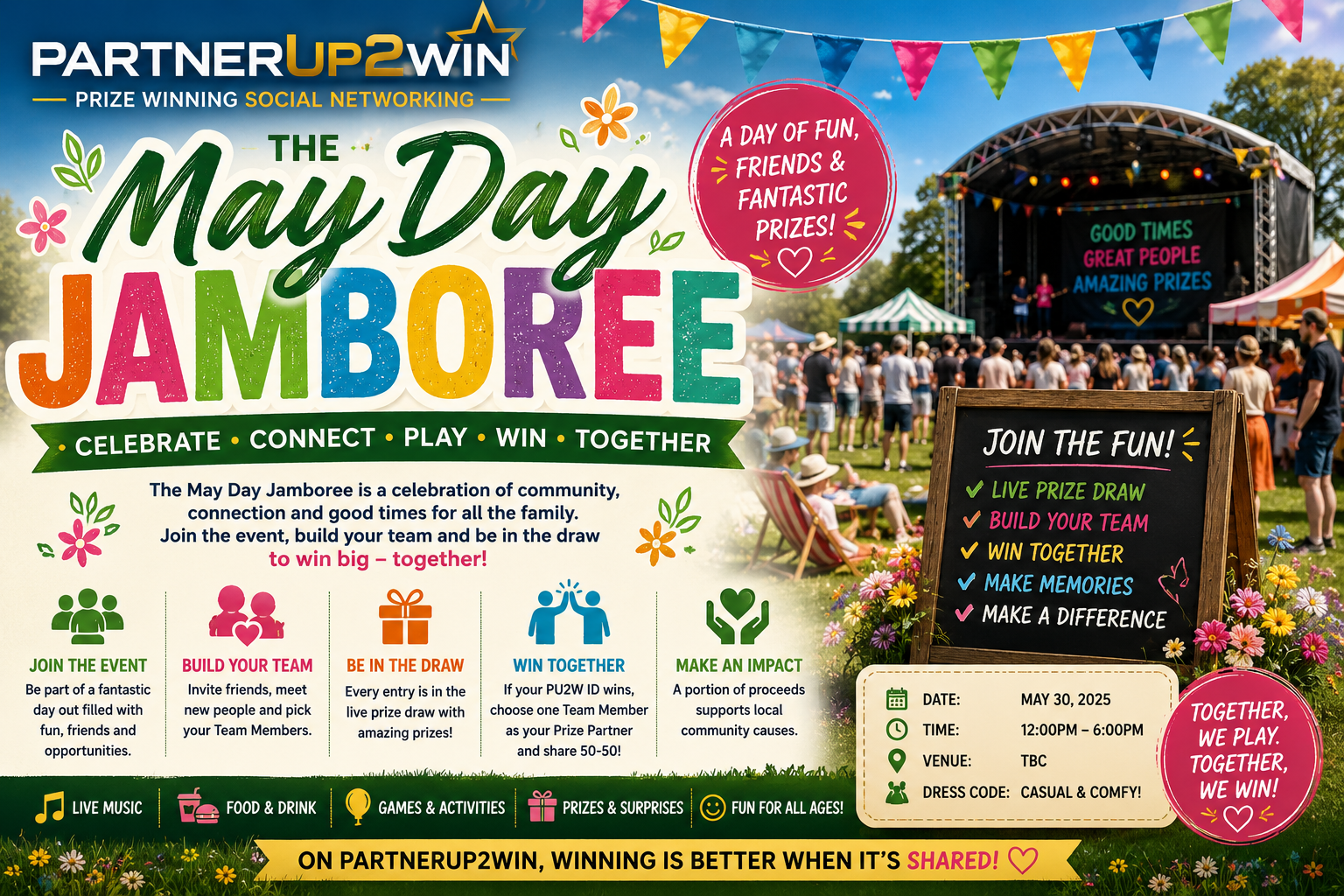 The May Day PartnerUp2Win Prize Winning Jamboree